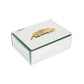 Hestia Mirrored Trinket Box with Golden Feather 16cm