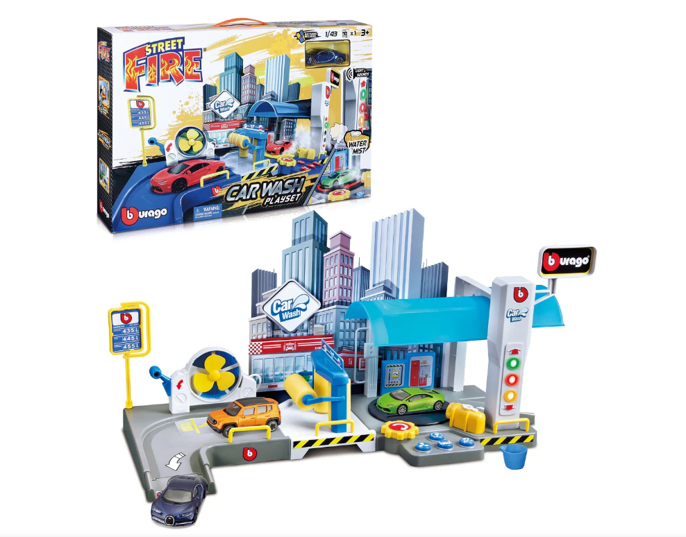 STREET FIRE CAR WASH PLAYSET GARAGE