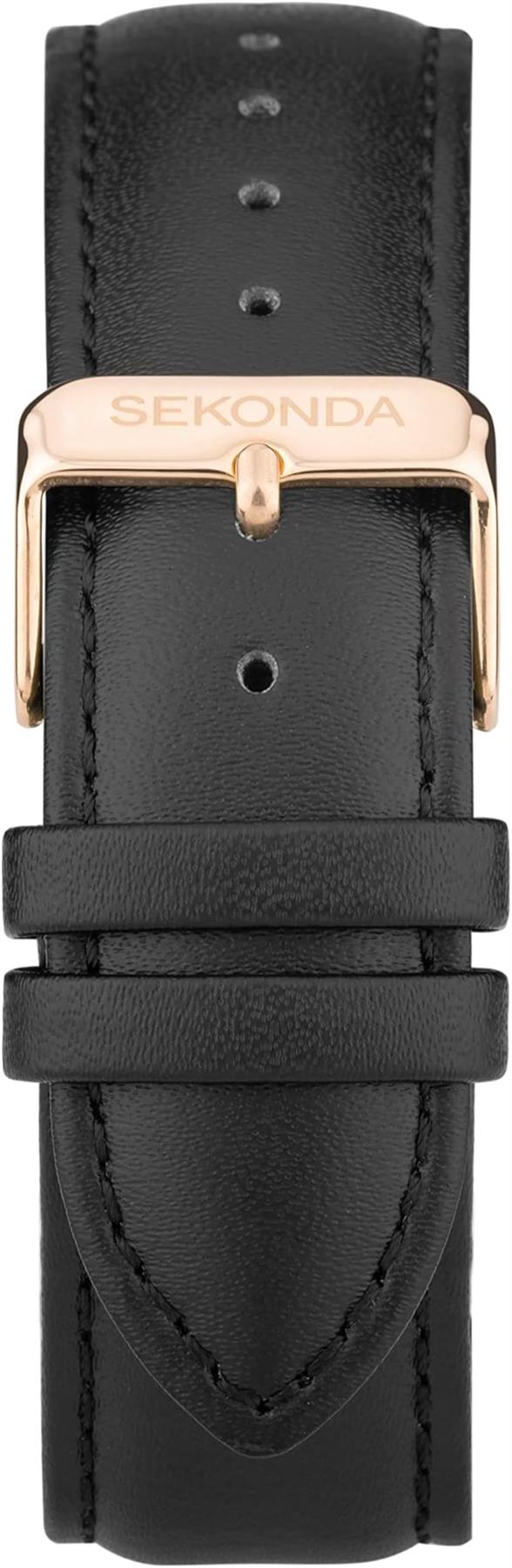 Sekonda Mens Fashion Dive Oceans Herren-Quarz Dated Black Leather Strap Watch