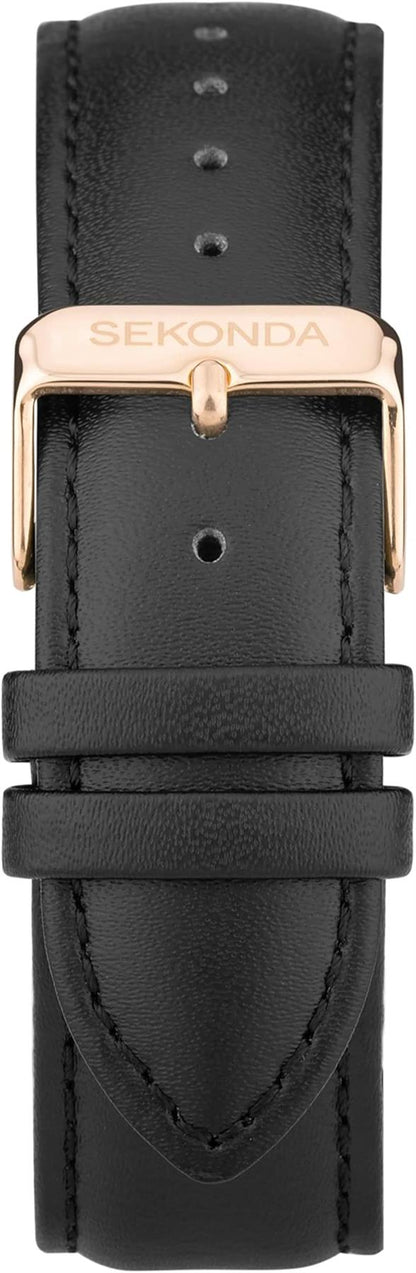 Sekonda Mens Fashion Dive Oceans Herren-Quarz Dated Black Leather Strap Watch