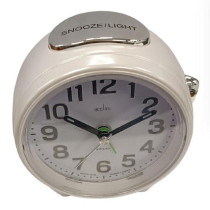 Acctim Eden Non Ticking Sweep Crescendo Alarm Clock in White - 16522