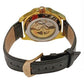 NY London Mens Automatic Dial Analogue Gold/Black Leather Strap Watch