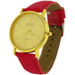 Relda Women Analogue Jumbo Gold tone Dial & Leather Strap With Buckle REL6 Available Multiple Colour - Needs Battery.