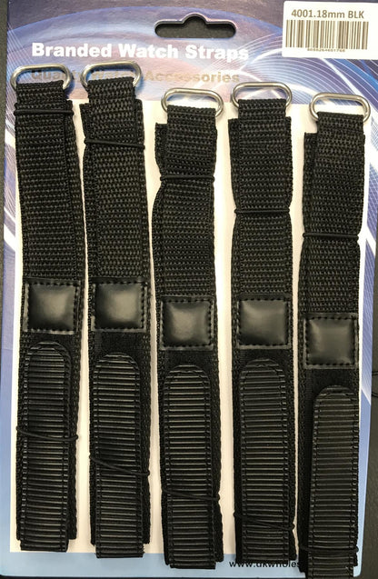 Velcro Watch Straps Black 4001GVB PK5 Available Multiple Size