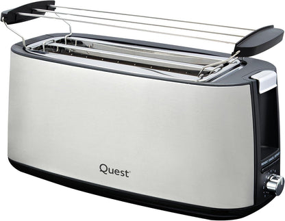 Quest 4 Slice Stainless Steel Toaster with warming rack