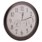 Rhythm Wall Clock Arabic Dial, Thermometer,Hygrometer,Silent