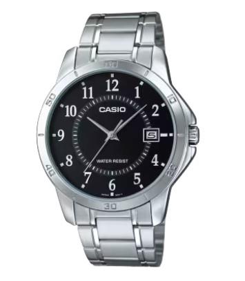Casio Mens Basic Water resistant Dated Dial Stainless Steel Watch Available Multi Color