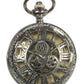 Mens & Ladies Mechanical Hand Winding Half Hunter Steampunk Silver Pocket Watch