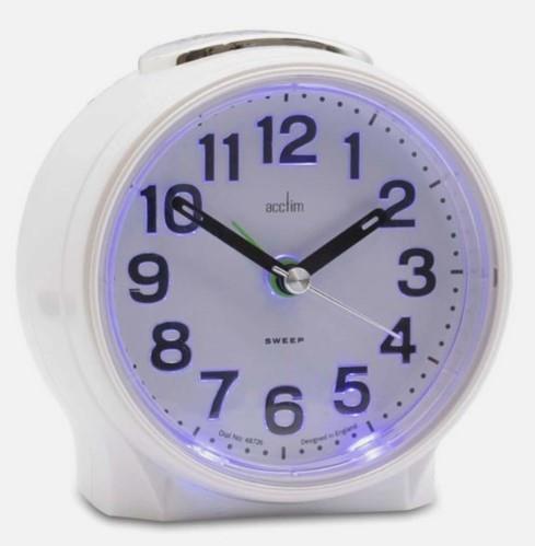 Acctim Eden Non Ticking Sweep Crescendo Alarm Clock 1652 Available Multiple Colour
