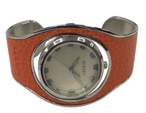 Versus Versace Ladies Fashion Rotate face Half Band Cuff Metal Bracelet Strap watch Available Multi Colour - CLEARANCE NEEDS RE-BATTERY