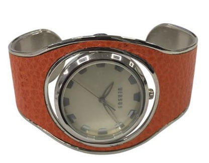 Versus Versace Ladies Fashion Rotate face Half Band Cuff Metal Bracelet Strap watch Available Multi Colour - CLEARANCE NEEDS RE-BATTERY