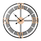Hometime Metal & Wood Wall Clock Cut Out Dial 60 cm