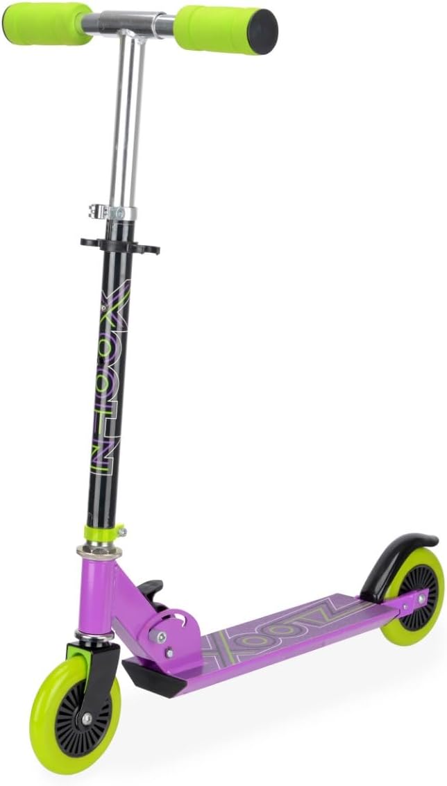 Xootz Kids' Folding Kick Scooter with Adjustable Handlebars - Purple