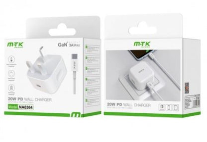 M.TK NA0363 Type-C 20W PD Wall Charger without Cable, 5V 3A, White Woox