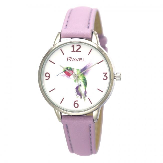 Ravel Ladies Hummingbird Leather Strap Watch - RF010 Available Multiple Colour