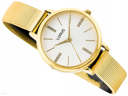 Lorus Ladies Fashion Designer Analogue Gold Plated Bracelet Watch RG214QX5 NEEDS BATTERY