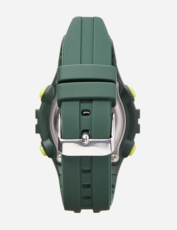 Lorus Mens Sports Chronograph Digital Green Rubber Strap Watch R2327PX9