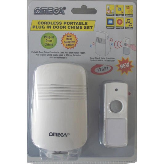 Omega Cordless Portable Plug In Door Chime Set