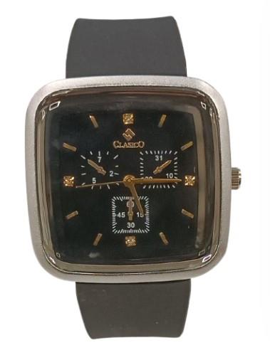 Clasico Mens Ladies Water Resistant Square Dial Rubber Strap Watch Available Multiple Colour