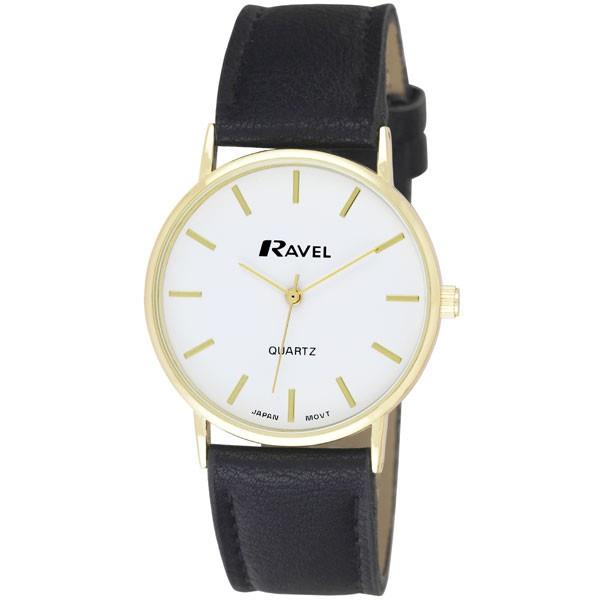 Ravel Mens Basic Classic Dial Roman and Arabic Leather Strap Wristwatch R0129G