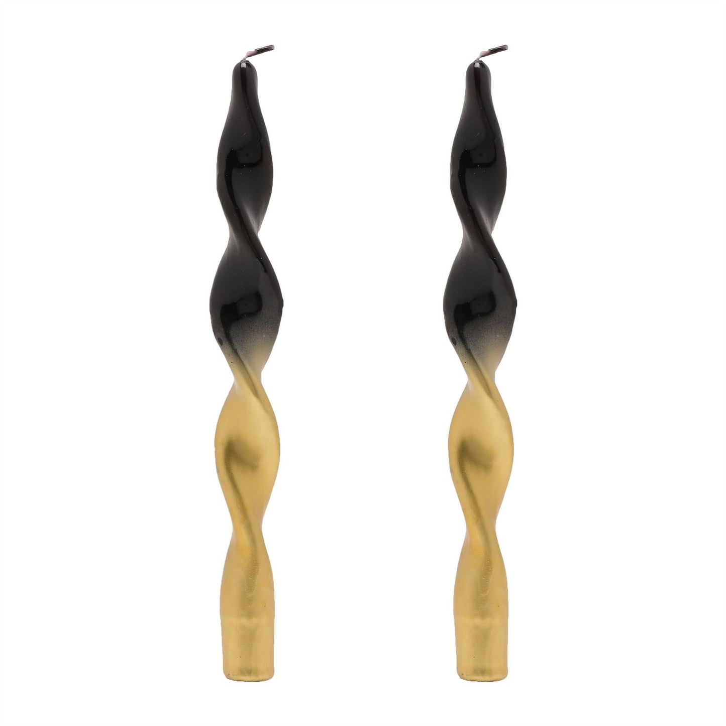 Black and Gold Set of 2 Magic Spell Candlesticks