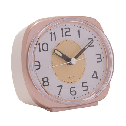 Wm.Widdop Silent Sweep Oval Face Blinking Light Alarm Clock 9506 Available Multiple Colour