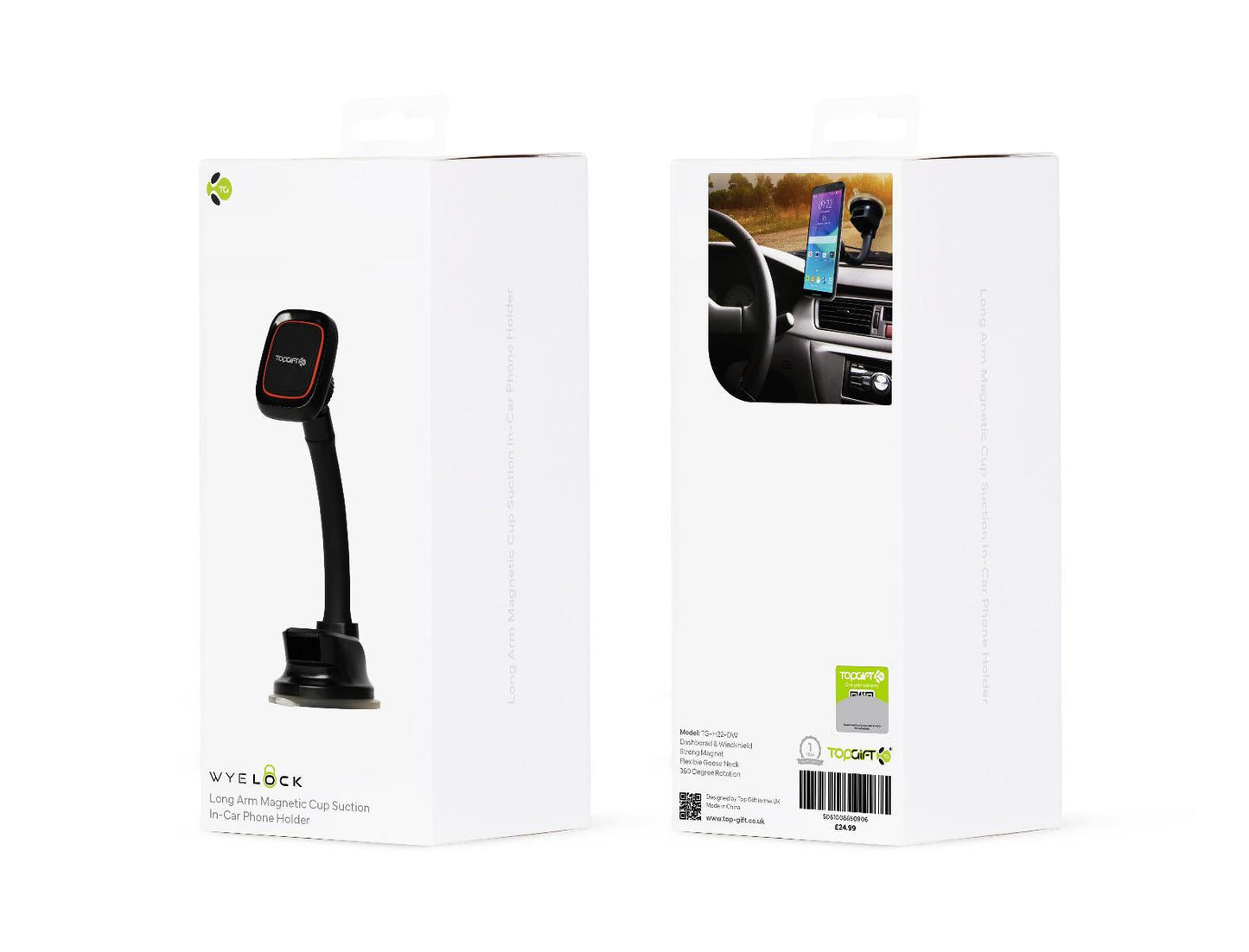 WYELOCK Long Arm Magnetic Cup Suction In-Car Phone Holder