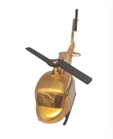 Miniature Clock Helicopter Goldentone Plated Solid Brass IMP1034 - CLEARANCE NEEDS RE-BATTERY