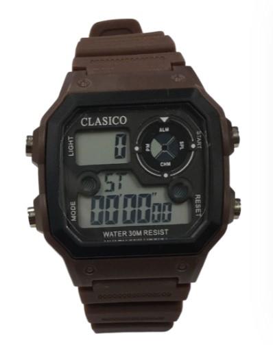 Clasico Mens Digital Water Resistant Rubber Strap Watch Available Multiple colour