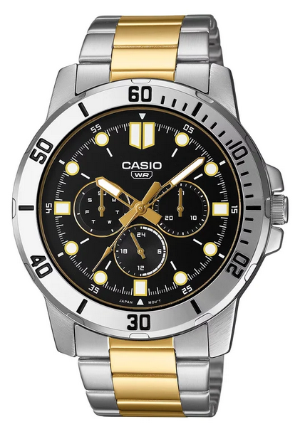 Casio Mens Classic Two-Tone Gold Black Watch