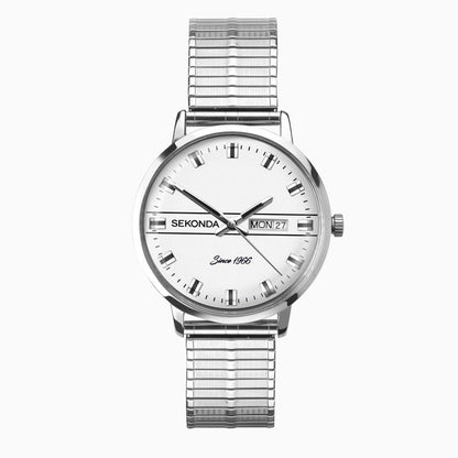 Sekonda Mens Originals Silver Case & Stainless Steel Expander Bracelet with Silver Dial Watch