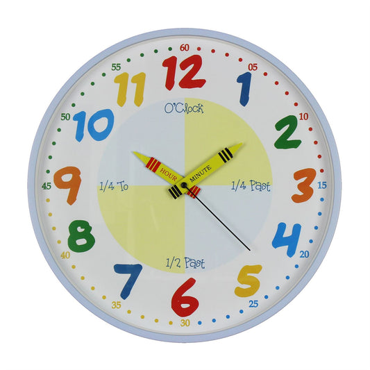 Hometime Wall Clock Teach The Time 30 cms Blue