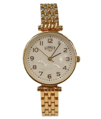 Limit Ladies Fashion White Dial with Gold Plated Bracelet Watch 60118