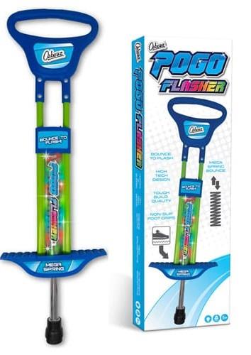 Pogo Stick - Ozbozz Go Light Up Spring powered 89cm Blue Outdoor Garden Game for Boys Girls