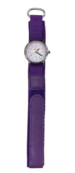 Olivia Children's Girls Analogue Quartz Time Teacher Watch with Purple Velcro Strap TOC155  - CLEARANCE NEEDS RE-BATTERY