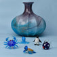 Objets D'art Miniature Glass Figurine - Blue Tortoise