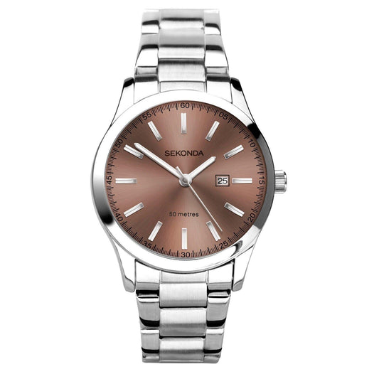 Sekonda Unisex Classic Taylor 34mm Brown Dial Watch Model 40540
