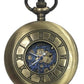 Mens & Ladies Mechanical Hand Winding Half Hunter Steampunk Bronze Pocket Watch