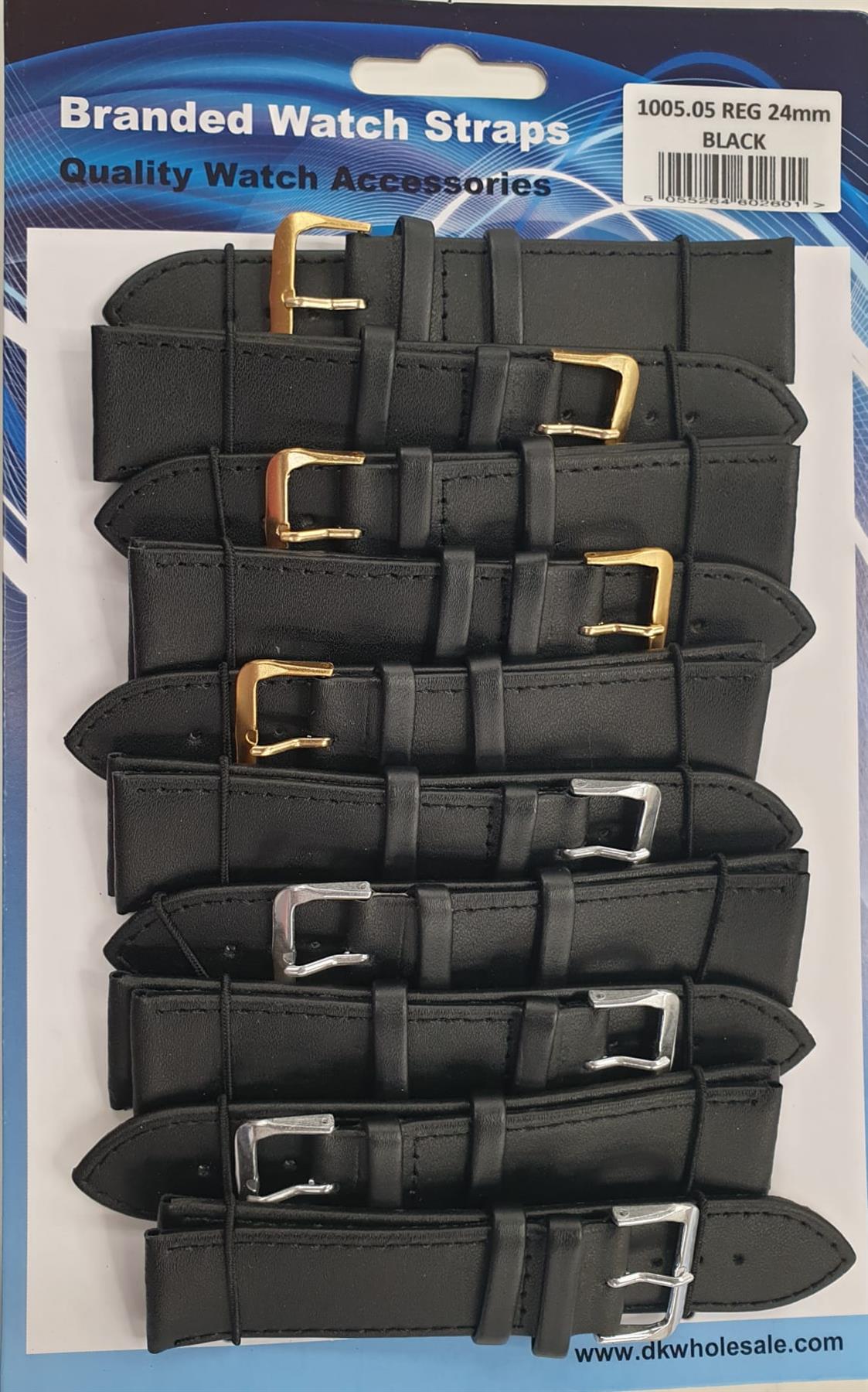 Leather Black Watch Straps Pk10 Available sizes 10mm To 24mm 1005.05