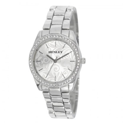 Henley Ladies Fashion Bling Etched Patterned Bracelet Watch H07326 Available Multiple Colour