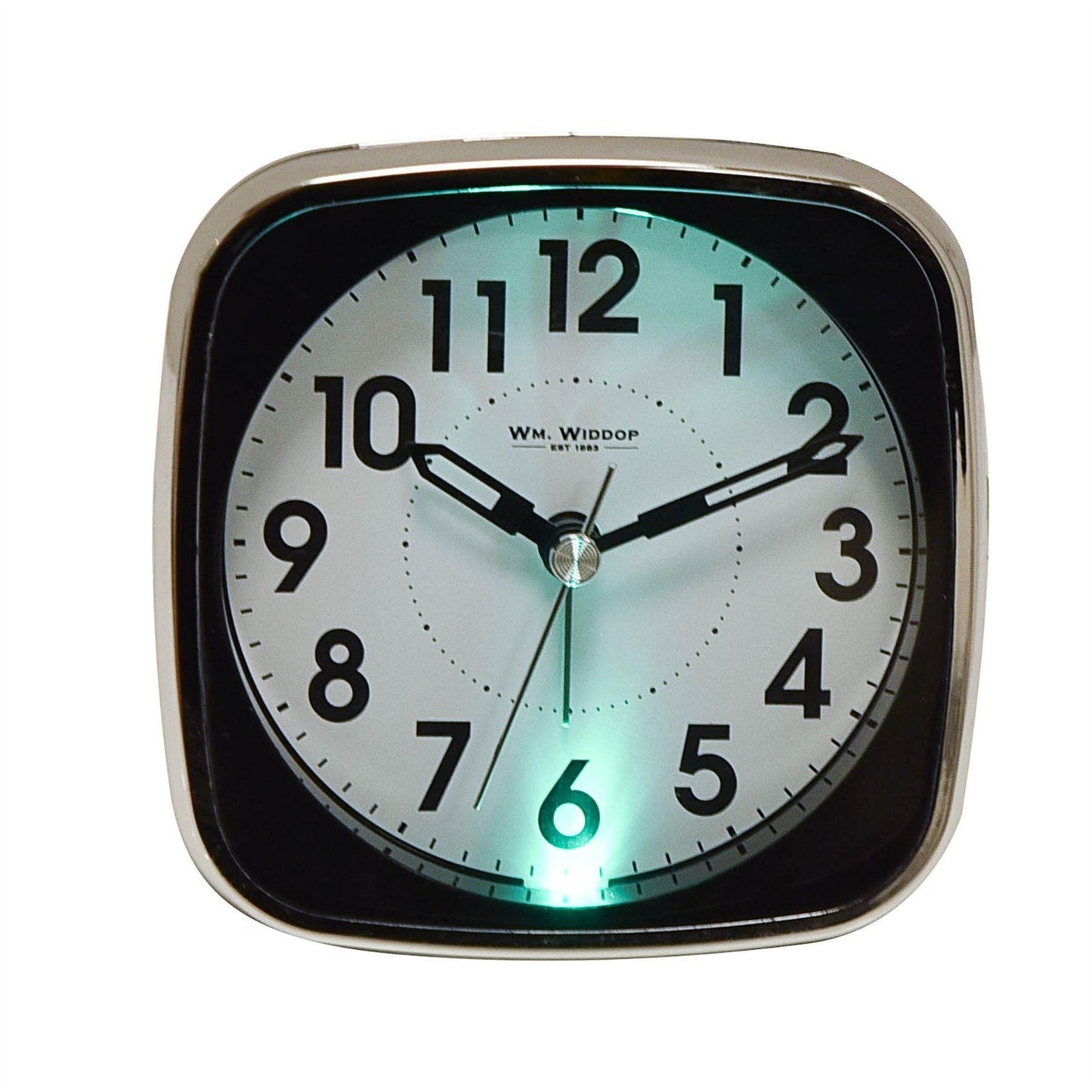 WM Widdop® Square Alarm Clock - Sweep/Light/Snooze 9767 Available Multiple Colour