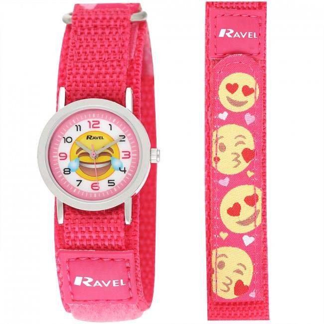 Ravel Childrens Boys/Girls White Dial Velcro Strap Watch R1507 Available Multiple Colour & Design  - CLEARANCE NEEDS RE-BATTERY