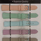 PASSR Sun Mixed Pastille Colour Calf Leather Watch Straps Regular card of 6 - Silver Buckle Available Size 10mm To 20mm