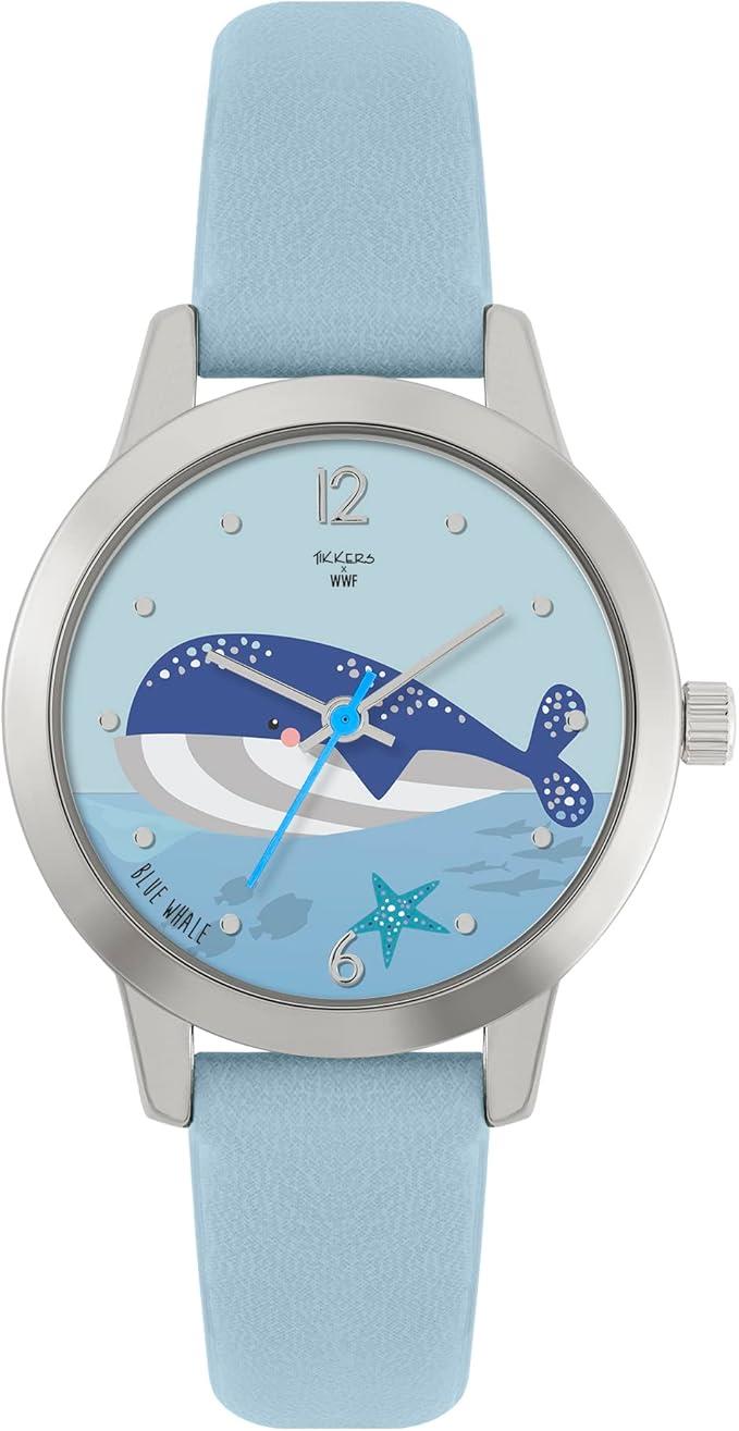 Tikkers Children Girl Boy Whale Analogue Quartz Watch with Polyurethane Strap TKWWF009-SET