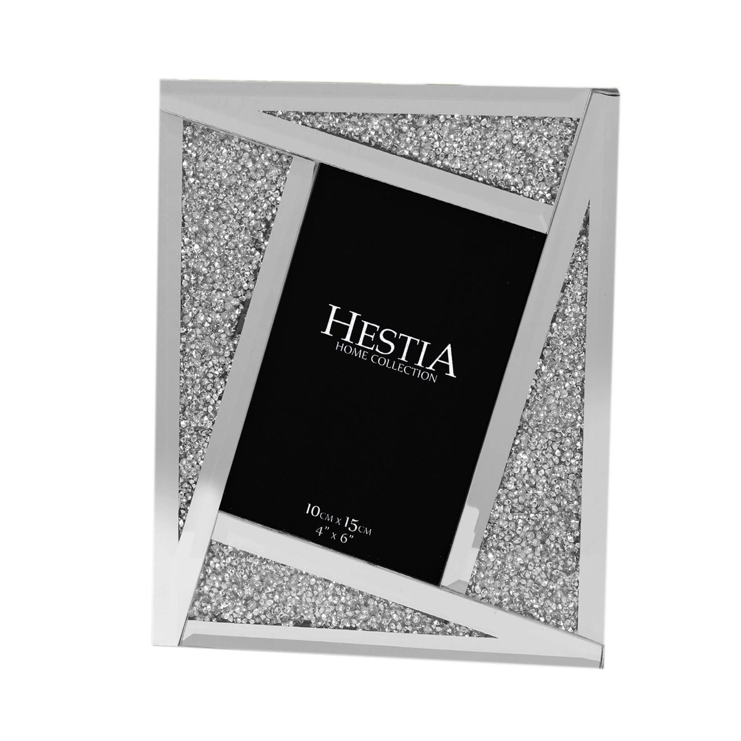 Hestia Mirror Glass Crystal Detail Photo Frame 4" x 6"