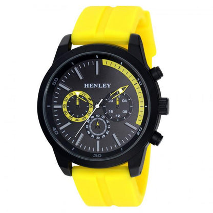 Henley Mens classy sporty Multi eye dials Large Silicone Watch H02227 Available Multiple Colour