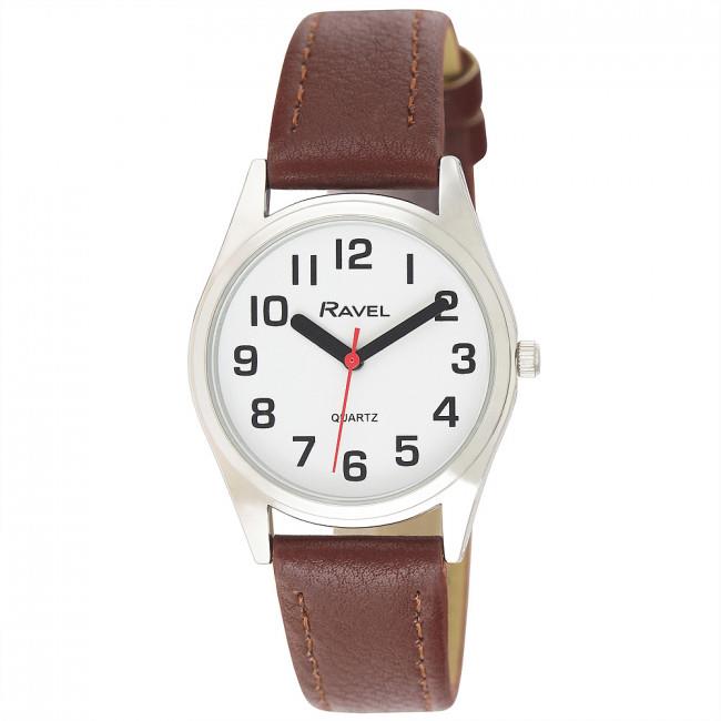 Ravel Ladies Basic Classic Bold Easy Read Leather Strap Watch R0125L Available Multiple Colour