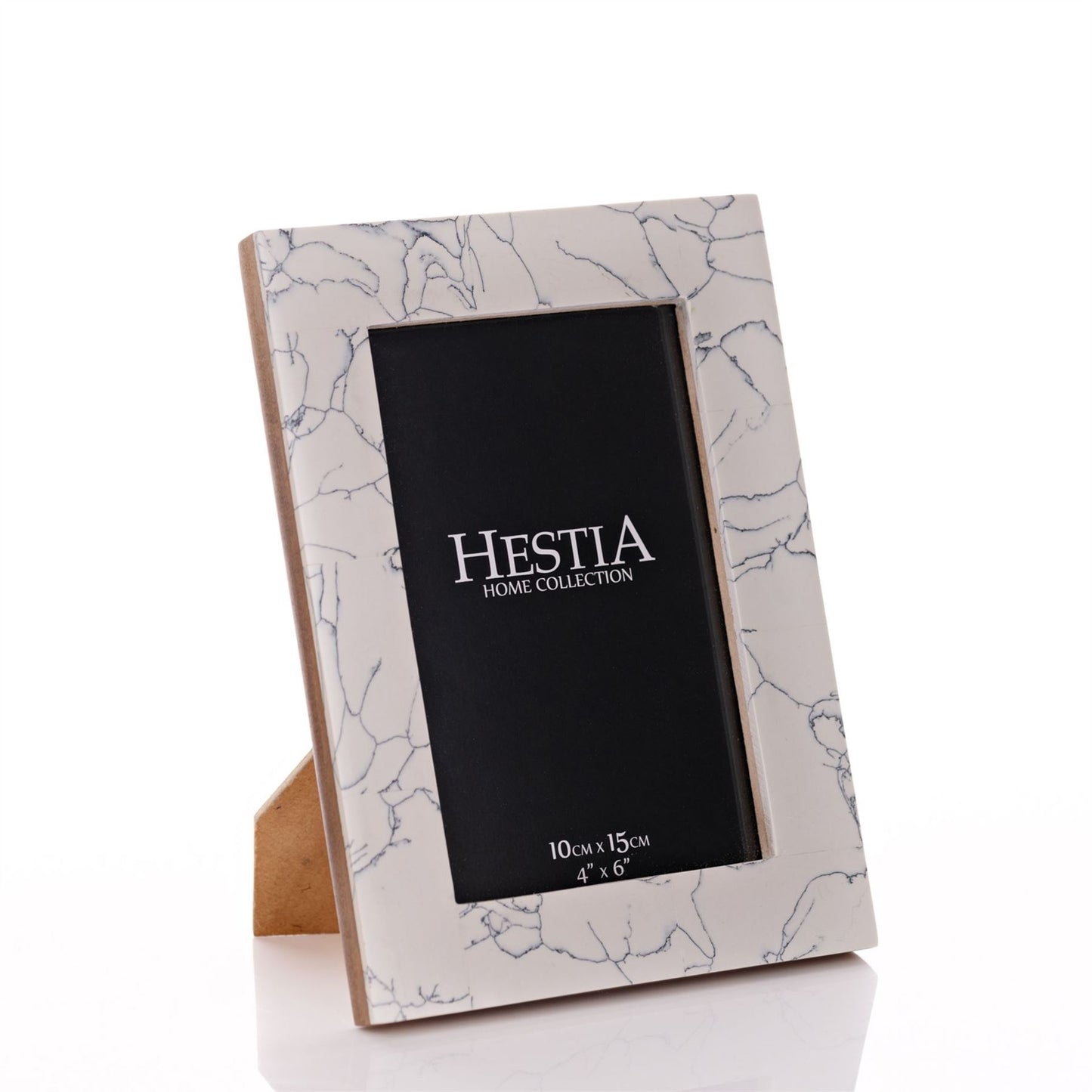 Hestia Black & White Stone Finish Photo Frame 4" x 6"