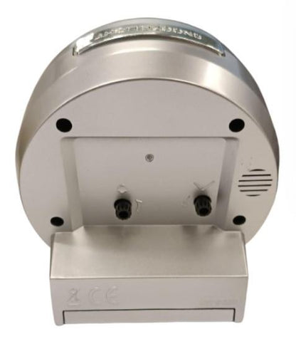 Acctim Micah Round Mid Sized Bedside Quartz Alarm Clock in Silver - 16477