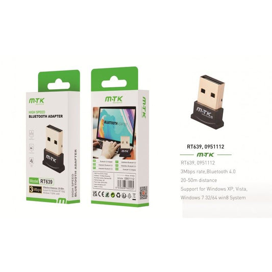 MTK 4.0 Bluetooth USB Adapter, working distance 20-50m, Black
